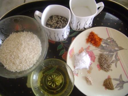 Ingredients for Black Bean Pulao